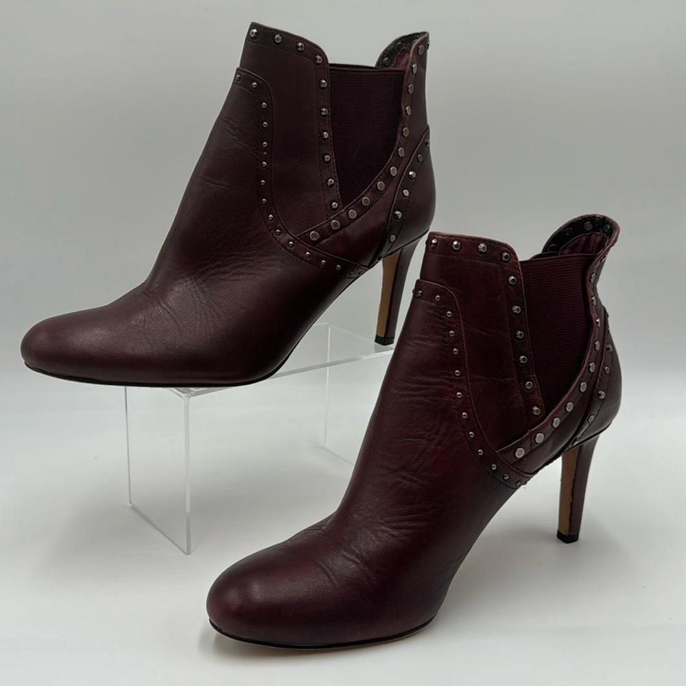 Vince Camuto Studded Plum Leather Boots NWT Size 9